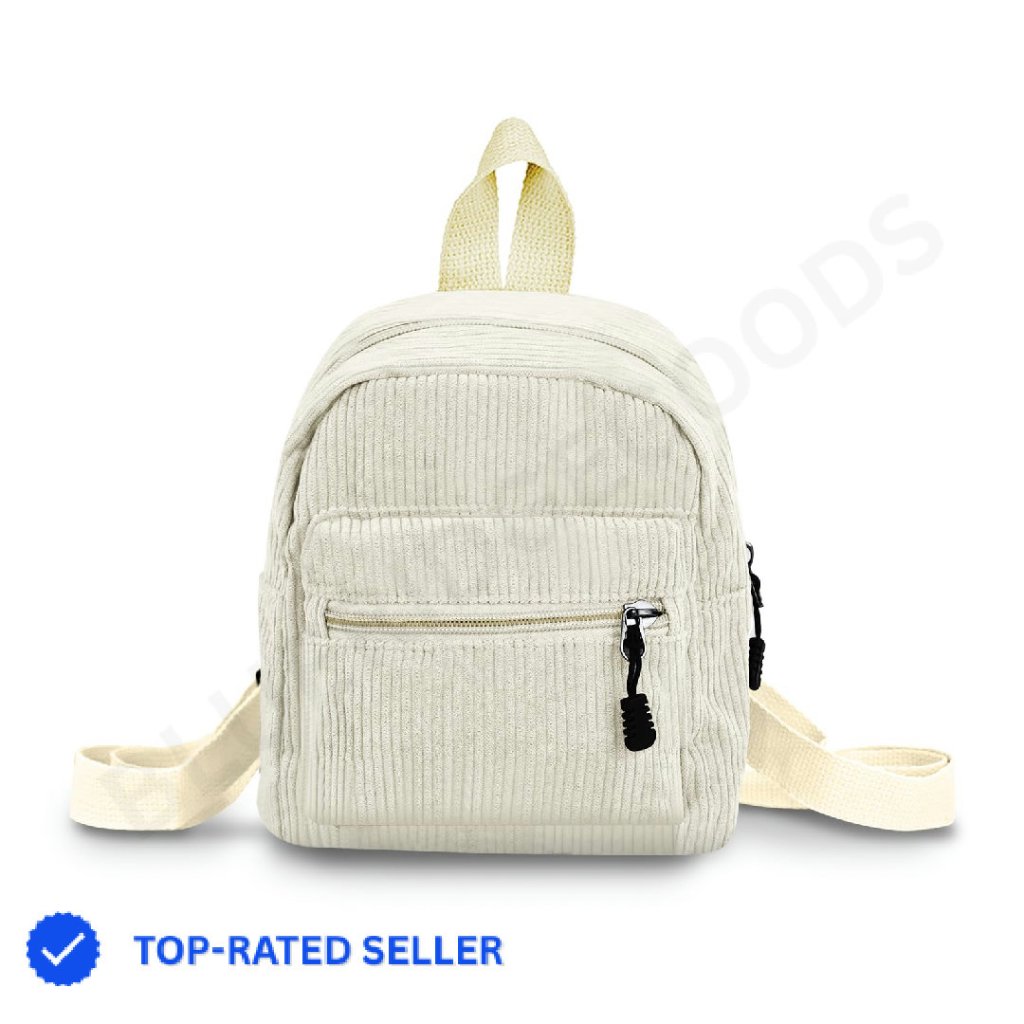 Corduroy Mini Backpack Cute Casual Y2k Style Adjustable Strap Lightweight Purse